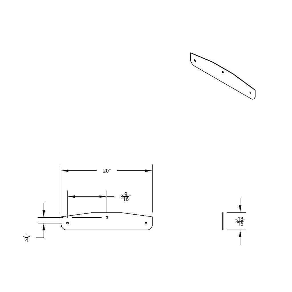 4&Quot; X 20&Quot; Chrome Standard Bottom Mud Flap Plate - Bolt Thru 5 4" X 20" Chrome Standard Bottom Mud Flap Plate - Bolt Thru
