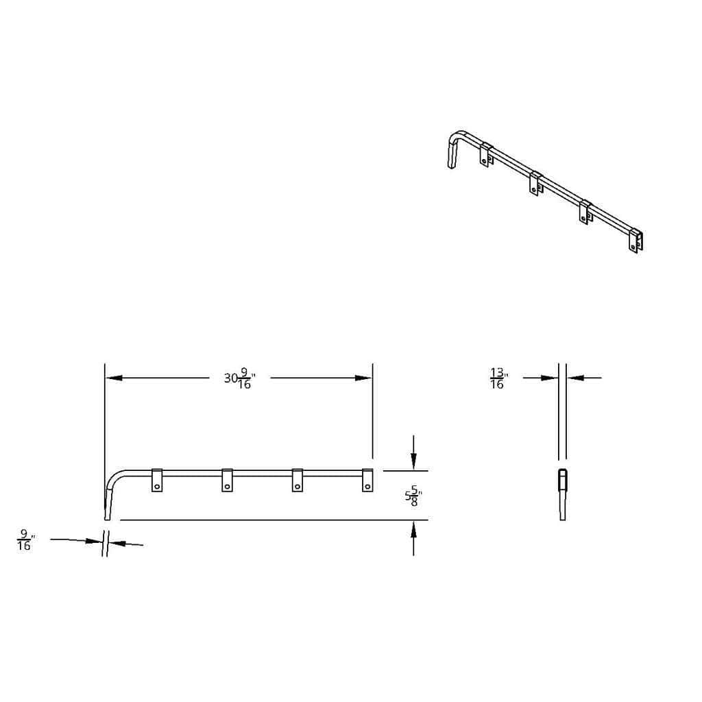 Black Straight Mud Flap Hangers (Pair) 3 Black Straight Mud Flap Hangers (Pair)