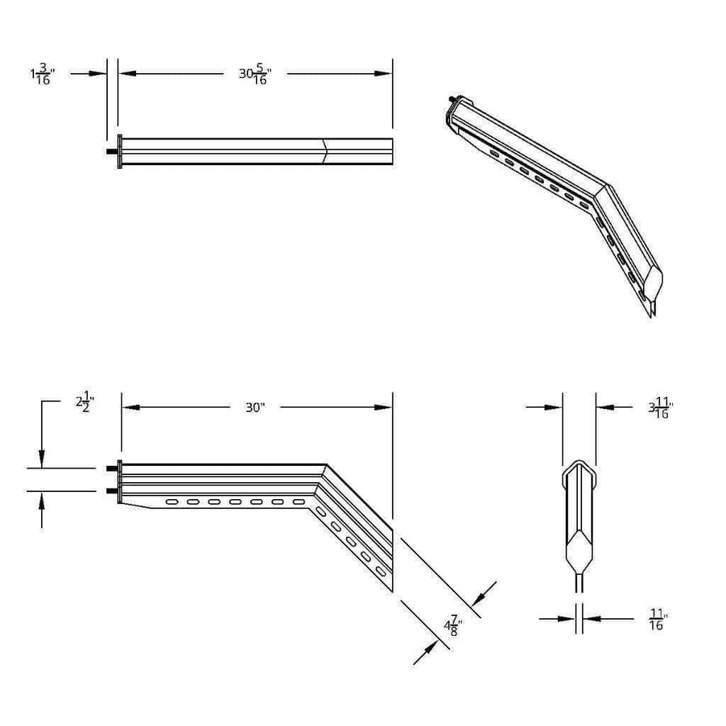 30&Quot; 430Ss 45-Degree Angled Heavy Duty Mud Flap Hangers (Pair) 7 30" 430SS 45-Degree Angled Heavy Duty Mud Flap Hangers (Pair)