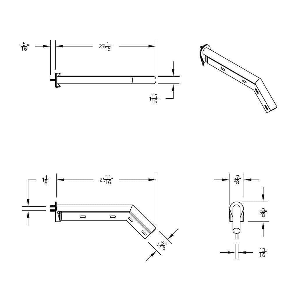 28&Quot; Chrome 45-Degree Angled Mud Flap Hangers - 1-1/8&Quot; Bolt Pattern - Competition Series (Pair) 5 28" Chrome 45-Degree Angled Mud Flap Hangers - 1-1/8" Bolt Pattern - Competition Series (Pair)