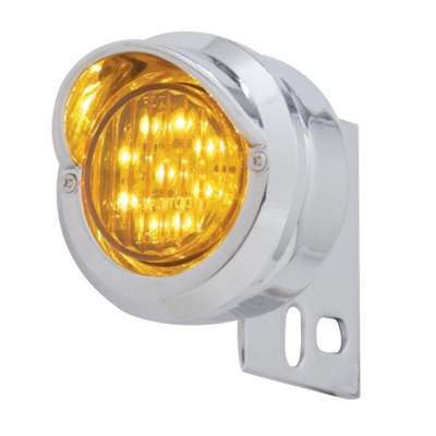 9 LED Mud Flap Hanger End Light With Visor - Amber LED