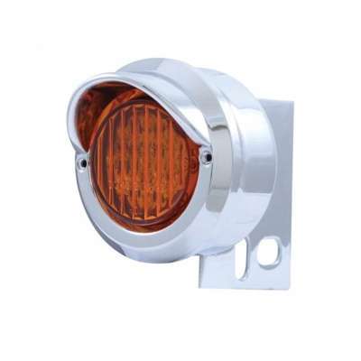 9 LED Mud Flap Hanger End Light With Visor - Amber LED