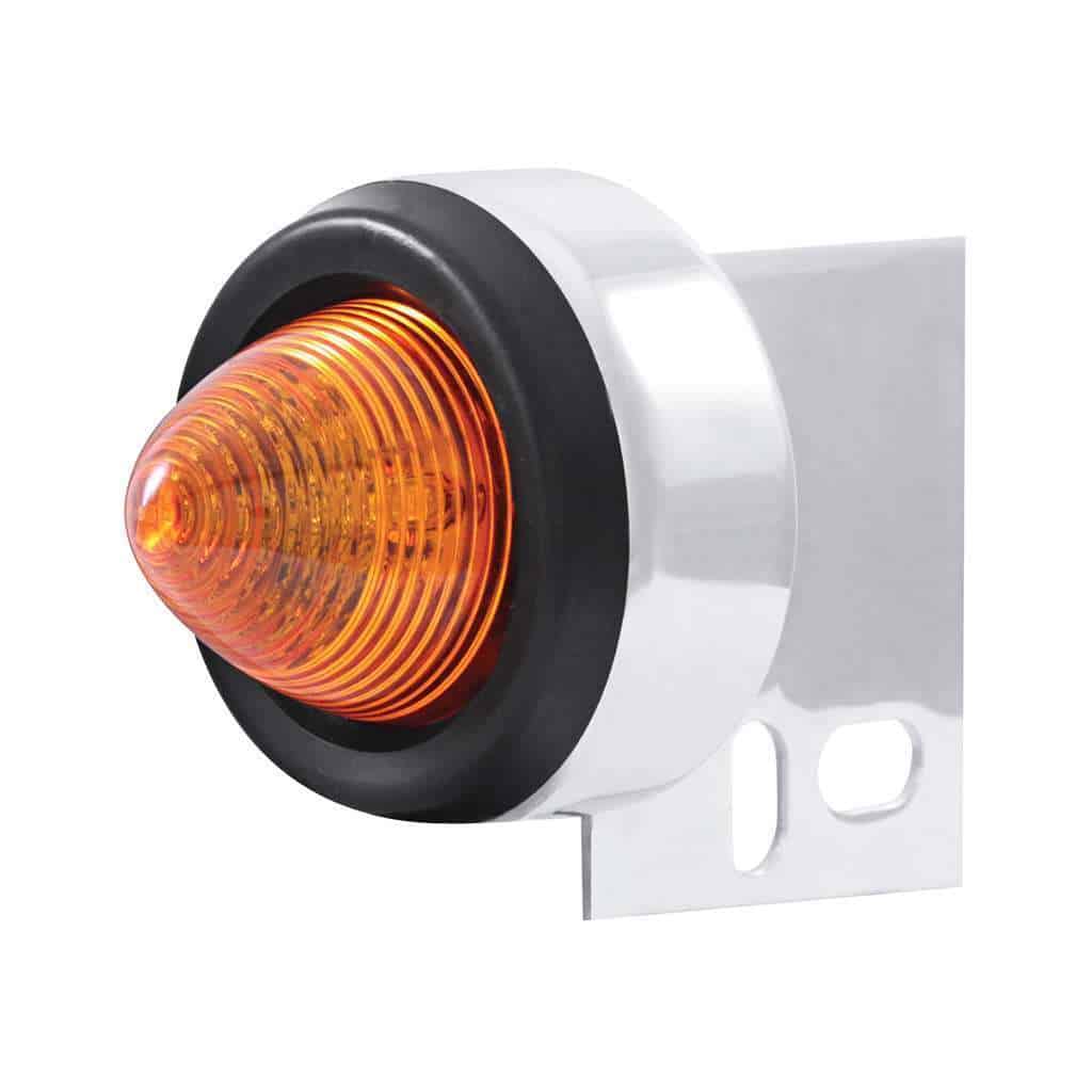 9 LED Beehive Mud Flap Hanger End Light With Grommet - Amber LED