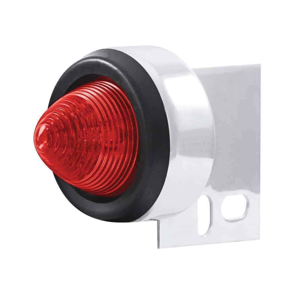 9 LED Beehive Mud Flap Hanger End Light With Grommet - Red LED