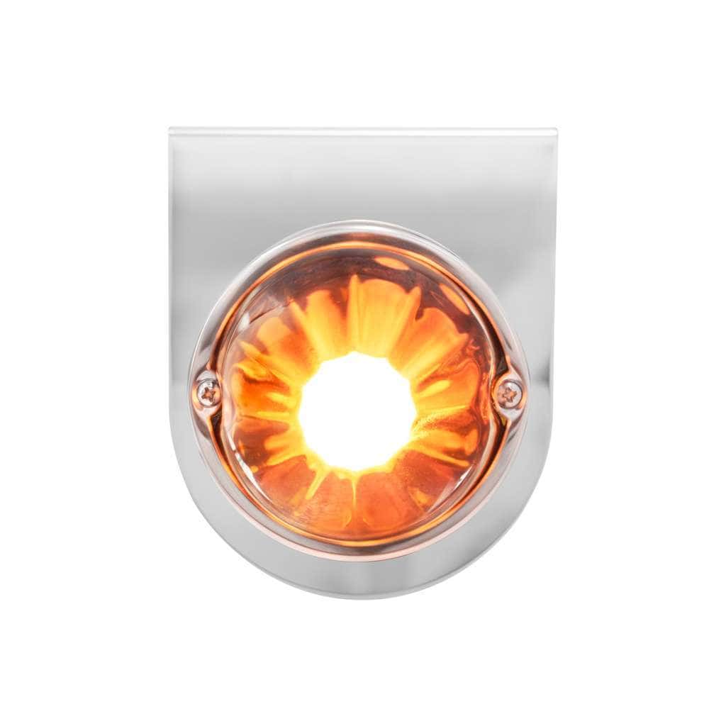 Dual Function Glass Watermelon Light With Stainless Steel Light Bracket Kit With Led Bulb-Amber Led/Amber Lens 3 Dual Function Glass Watermelon Light With Stainless Steel Light Bracket Kit With LED Bulb-Amber LED/Amber Lens