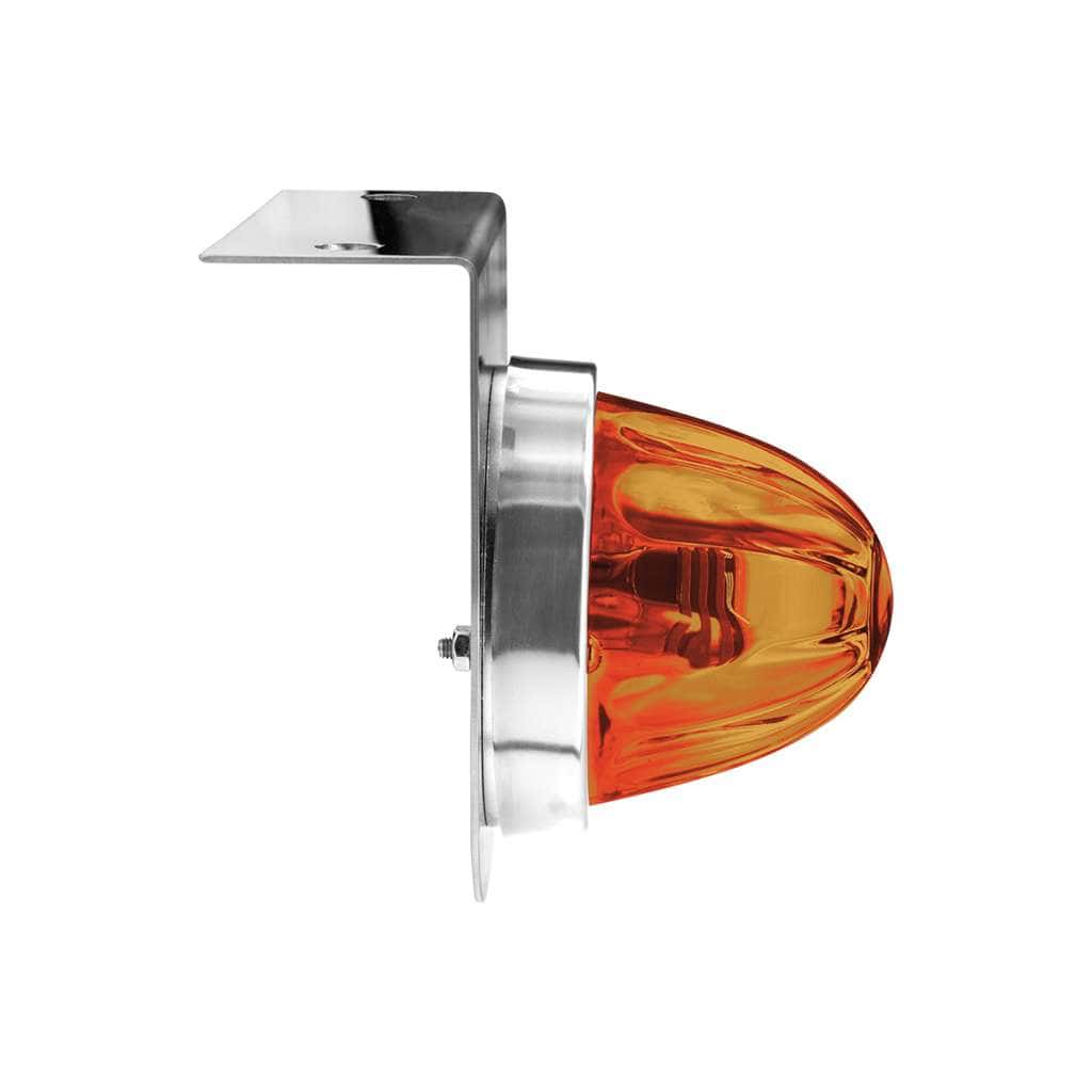 Dual Function Glass Watermelon Light With Stainless Steel Light Bracket Kit With Led Bulb-Amber Led/Amber Lens 4 Dual Function Glass Watermelon Light With Stainless Steel Light Bracket Kit With LED Bulb-Amber LED/Amber Lens