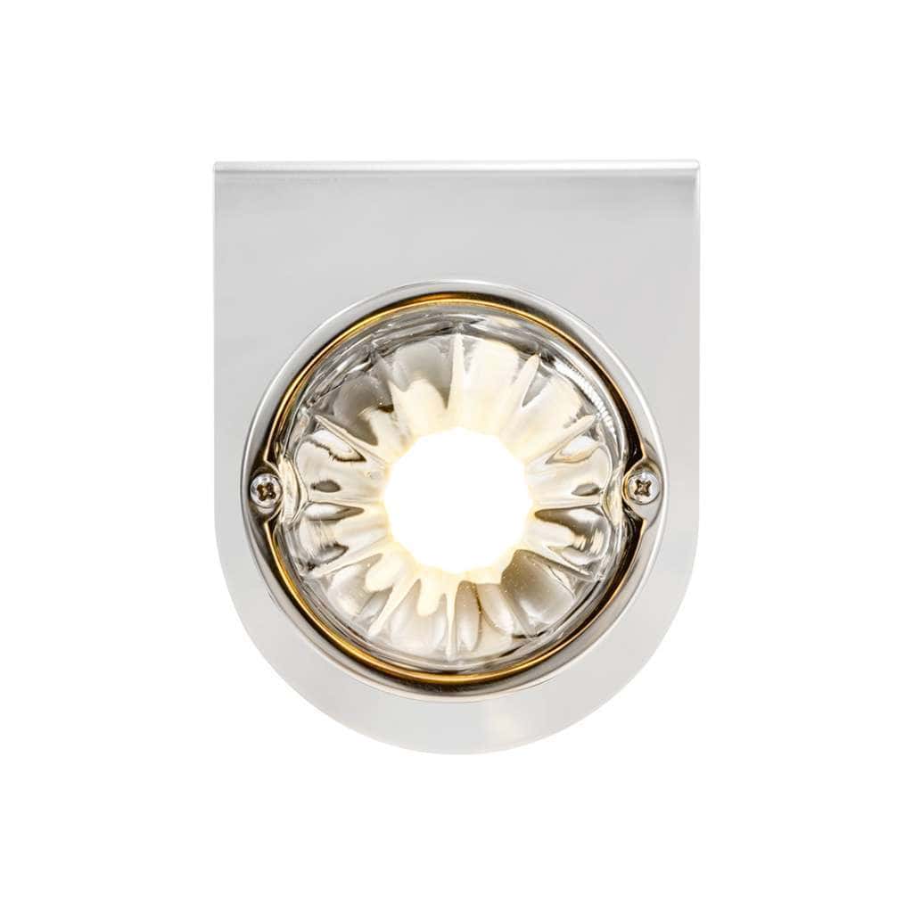Dual Function Glass Watermelon Light With Stainless Steel Light Bracket Kit With Led Bulb-Amber Led/Clear Lens 3 Dual Function Glass Watermelon Light With Stainless Steel Light Bracket Kit With LED Bulb-Amber LED/Clear Lens
