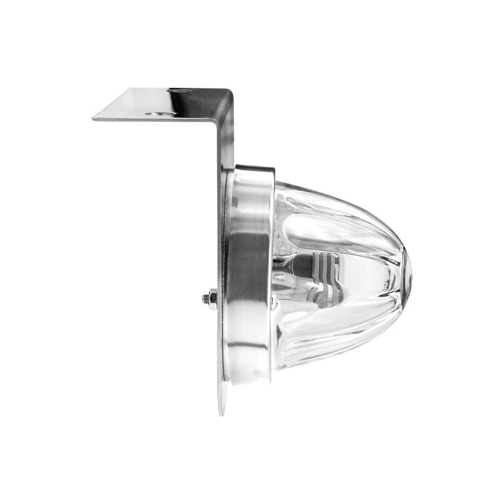 Dual Function Glass Watermelon Light With Stainless Steel Light Bracket Kit With Led Bulb-Amber Led/Clear Lens 4 Dual Function Glass Watermelon Light With Stainless Steel Light Bracket Kit With LED Bulb-Amber LED/Clear Lens