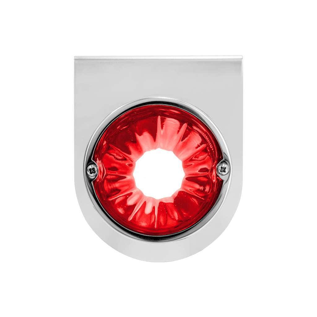 Dual Function Glass Watermelon Light With Stainless Steel Light Bracket Kit With LED Bulb-Red LED/Red Lens