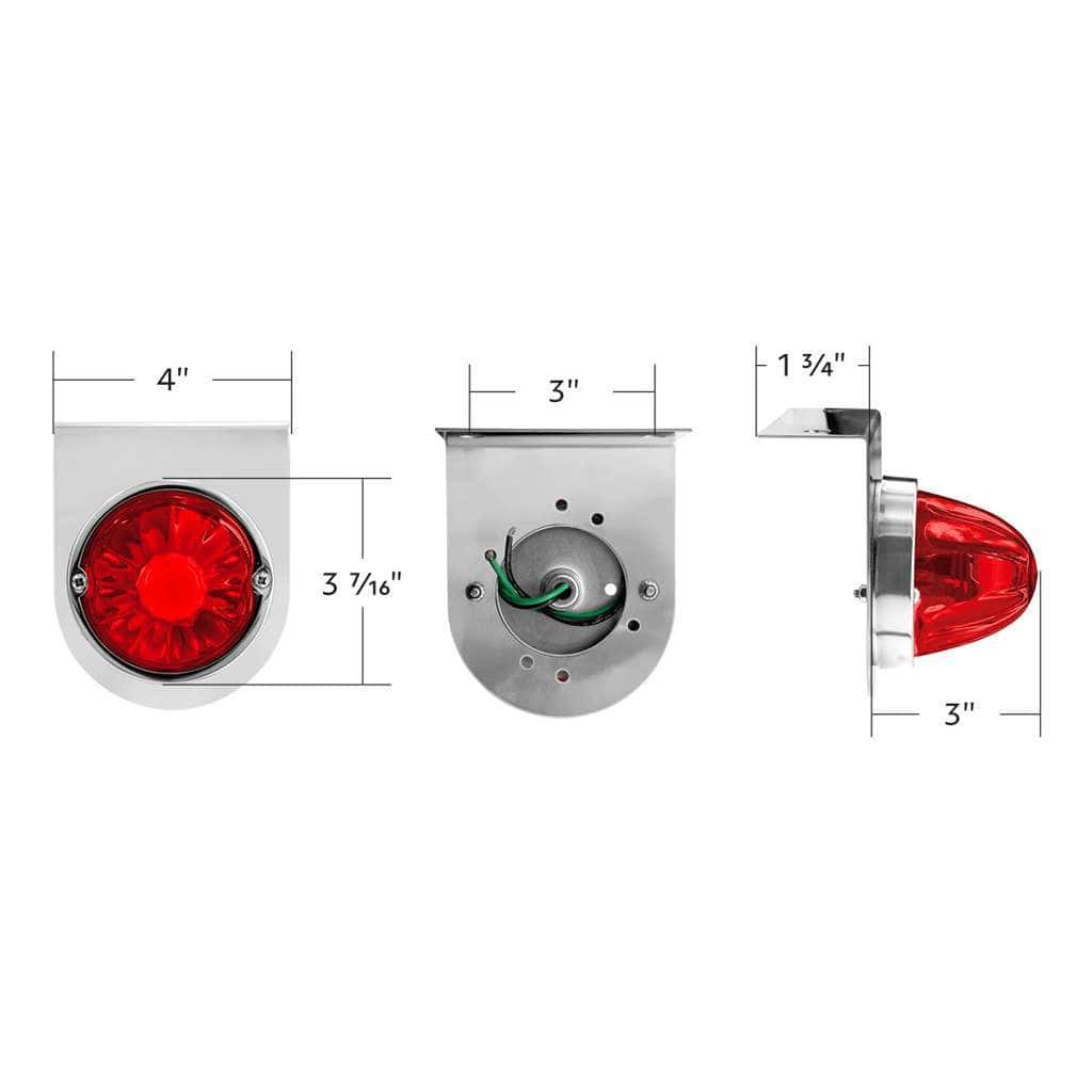 Dual Function Glass Watermelon Light With Stainless Steel Light Bracket Kit With Led Bulb-Red Led/Red Lens 7 Dual Function Glass Watermelon Light With Stainless Steel Light Bracket Kit With LED Bulb-Red LED/Red Lens