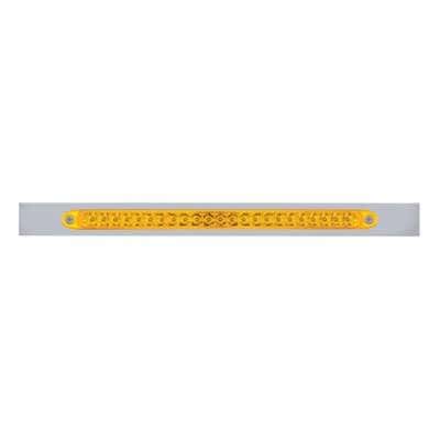 Chrome Top Mud Flap Plate With 23 LED 17" Reflector Light Bar - Amber LED