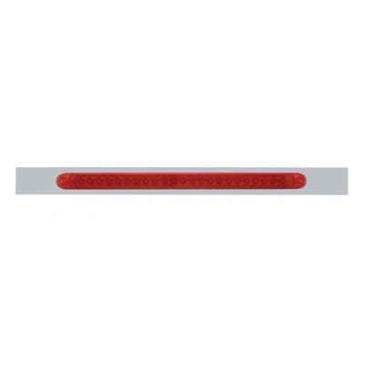 Chrome Top Mud Flap Plate With 23 LED 17" Reflector Light Bar - Red LED