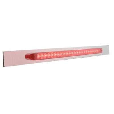 Chrome Top Mud Flap Plate With 23 Led 17&Quot; Reflector Light Bar - Red Led 3 Chrome Top Mud Flap Plate With 23 LED 17" Reflector Light Bar - Red LED