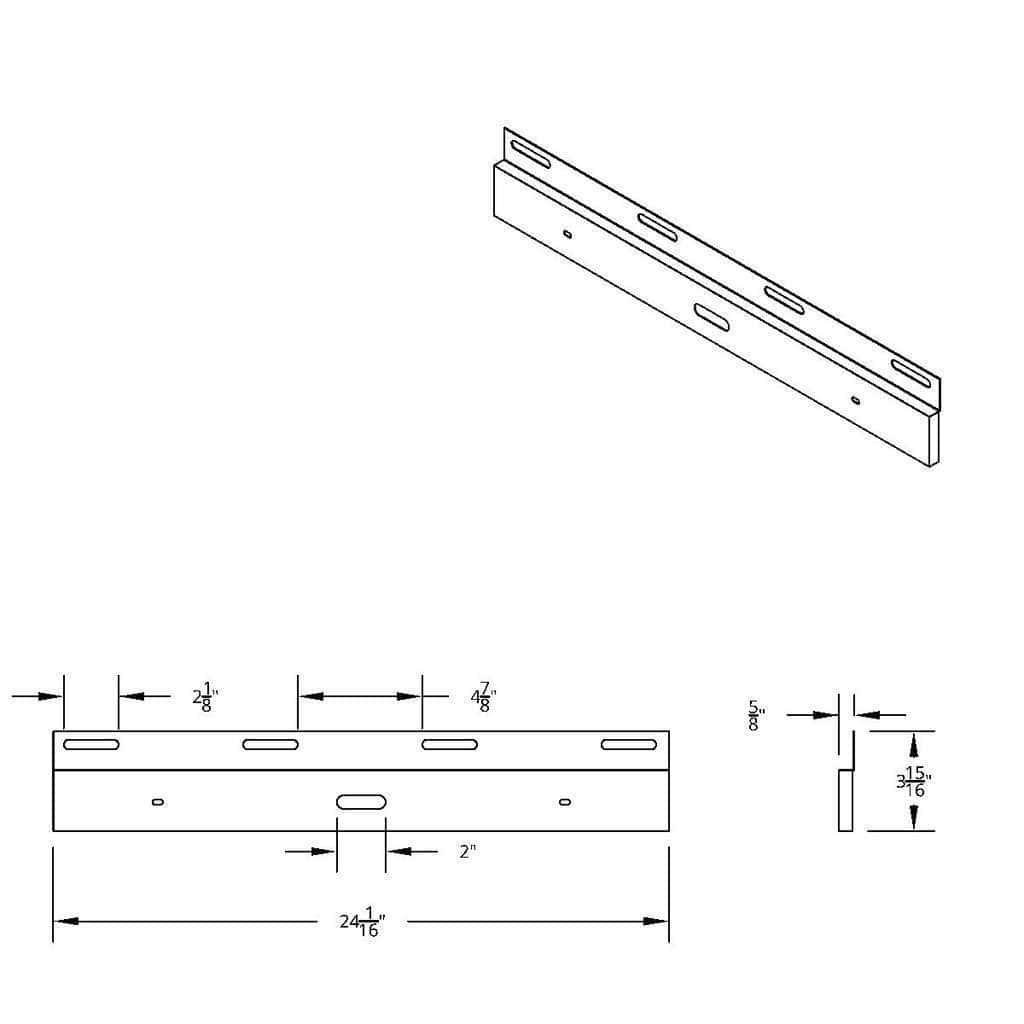 Stainless Top Mud Flap Plate - 17&Quot; Light Bar Cutout (Each) 3 Stainless Top Mud Flap Plate - 17" Light Bar Cutout (Each)