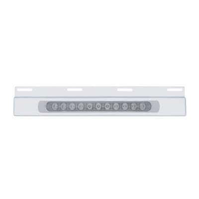 Stainless Top Mud Flap Plate With 11 LED 17" Light Bar & Bezel - Red LED