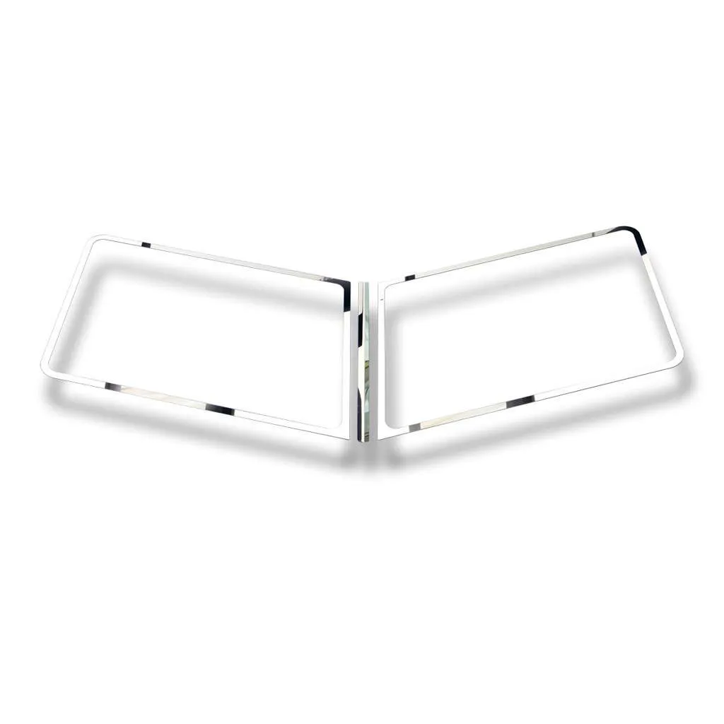 Stainless 3 PC. Windshield Trim For 1987+ Peterbilt 379/386/388/389