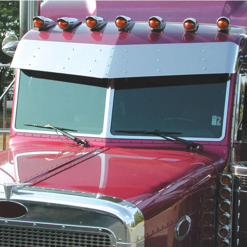Stainless 3 PC. Windshield Trim For 1987+ Peterbilt 379/386/388/389