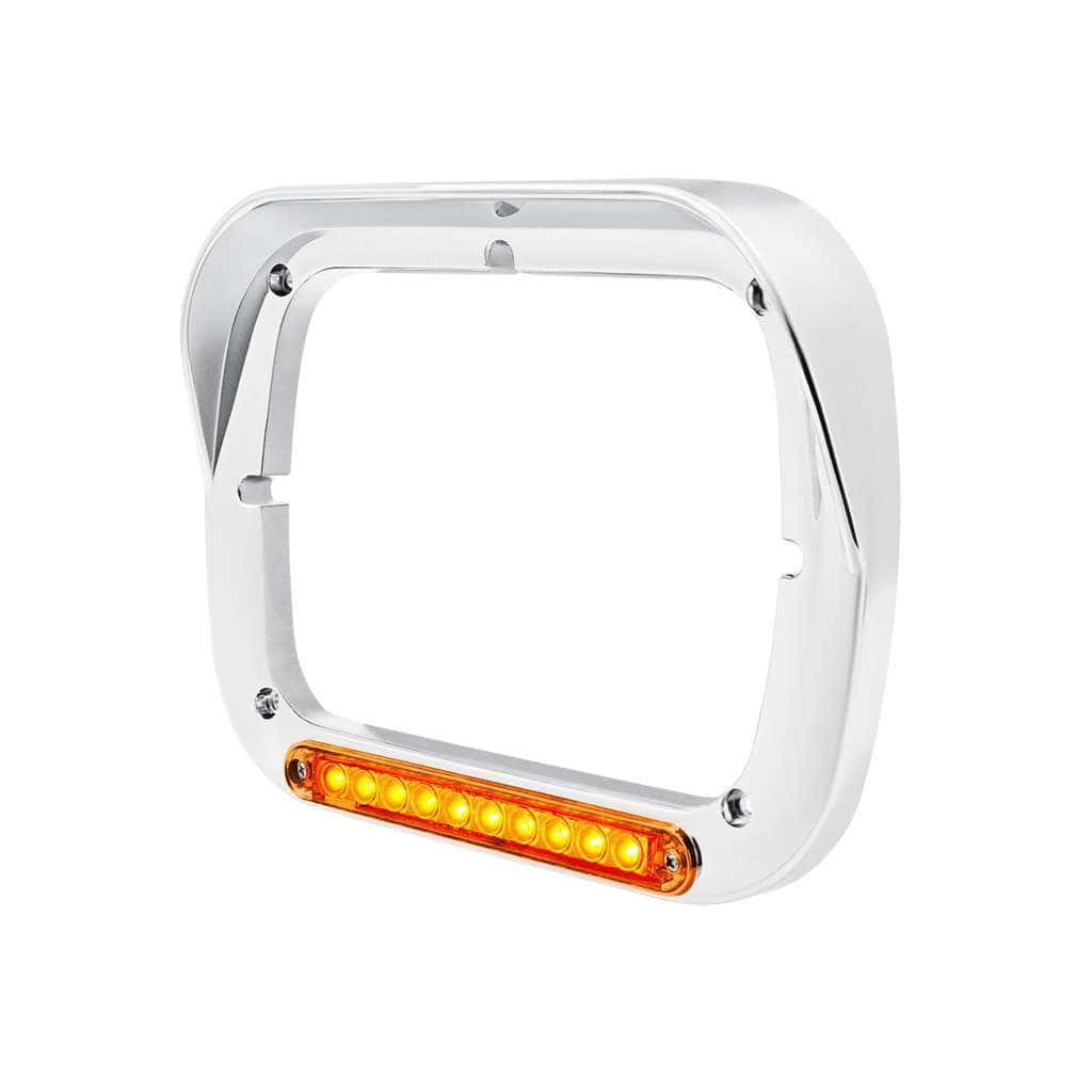 10 Led 5&Quot; X 7&Quot; Headlight Bezel With Visor - Amber Led/Amber Lens 3 10 LED 5" x 7" Headlight Bezel With Visor - Amber LED/Amber Lens