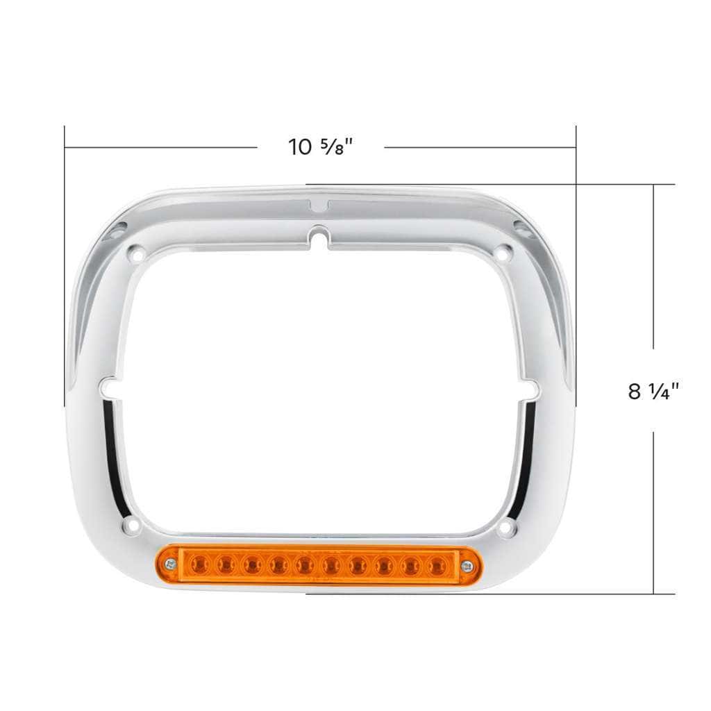 10 Led 5&Quot; X 7&Quot; Headlight Bezel With Visor - Amber Led/Amber Lens 7 10 LED 5" x 7" Headlight Bezel With Visor - Amber LED/Amber Lens