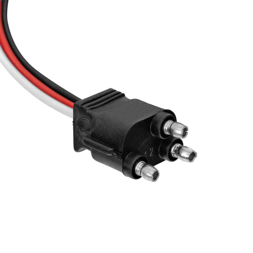 3 Wire Pigtail With 3 Prong Straight Plug - 12" Lead
