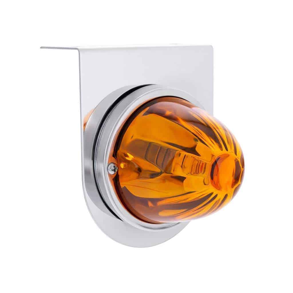 UltraBurst Glass Watermelon Light With Stainless Steel Light Bracket Kit-Amber LED/Amber Lens
