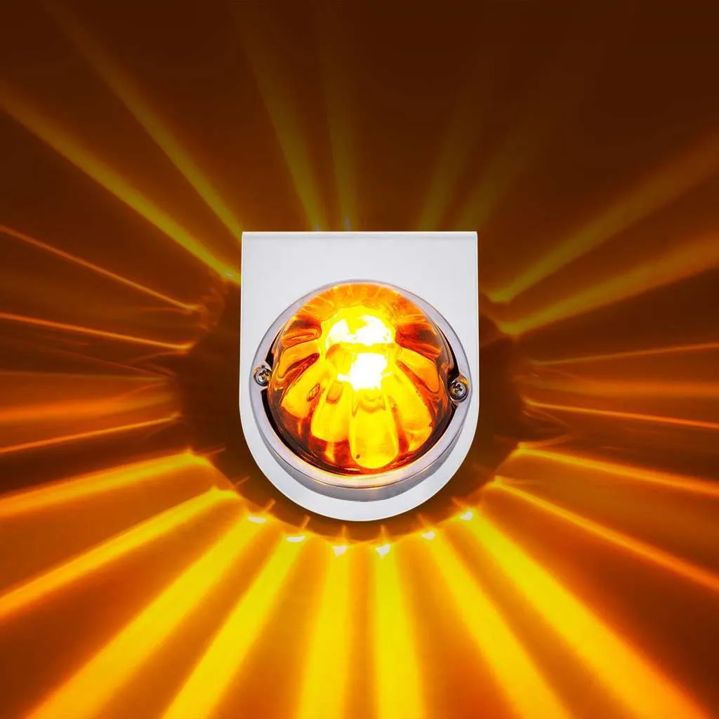 Ultraburst Glass Watermelon Light With Stainless Steel Light Bracket Kit-Amber Led/Amber Lens 8 UltraBurst Glass Watermelon Light With Stainless Steel Light Bracket Kit-Amber LED/Amber Lens