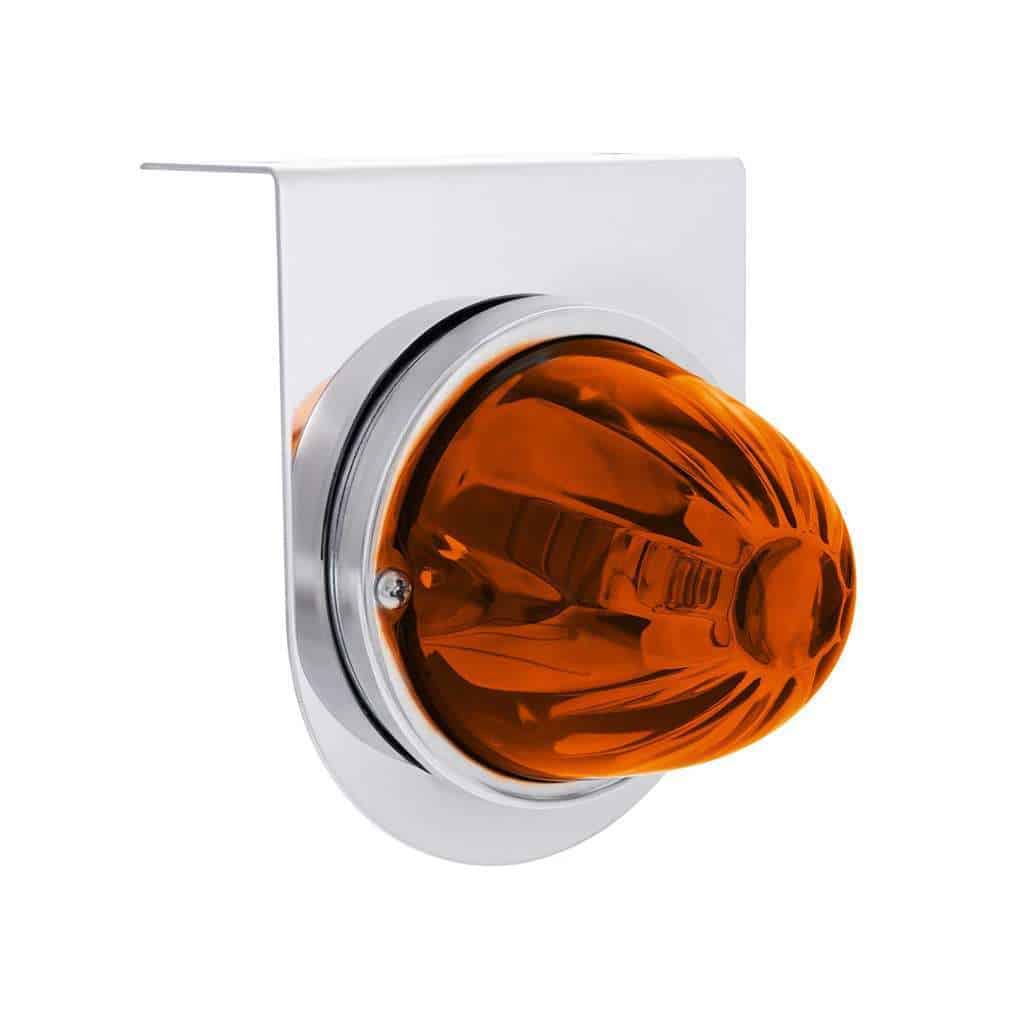 UltraBurst Glass Watermelon Light With Stainless Steel Light Bracket Kit-Amber LED/Dark Amber Lens