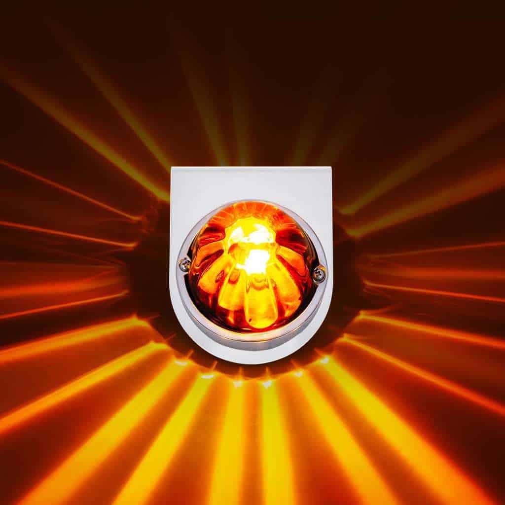 UltraBurst Glass Watermelon Light With Stainless Steel Light Bracket Kit-Amber LED/Dark Amber Lens