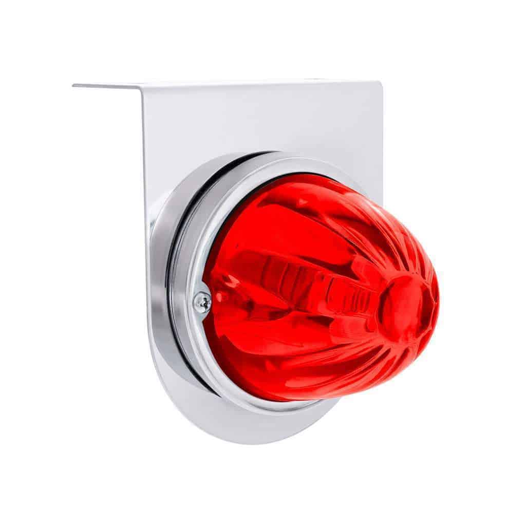 UltraBurst Glass Watermelon Light With Stainless Steel Light Bracket Kit-Red LED/Red Lens