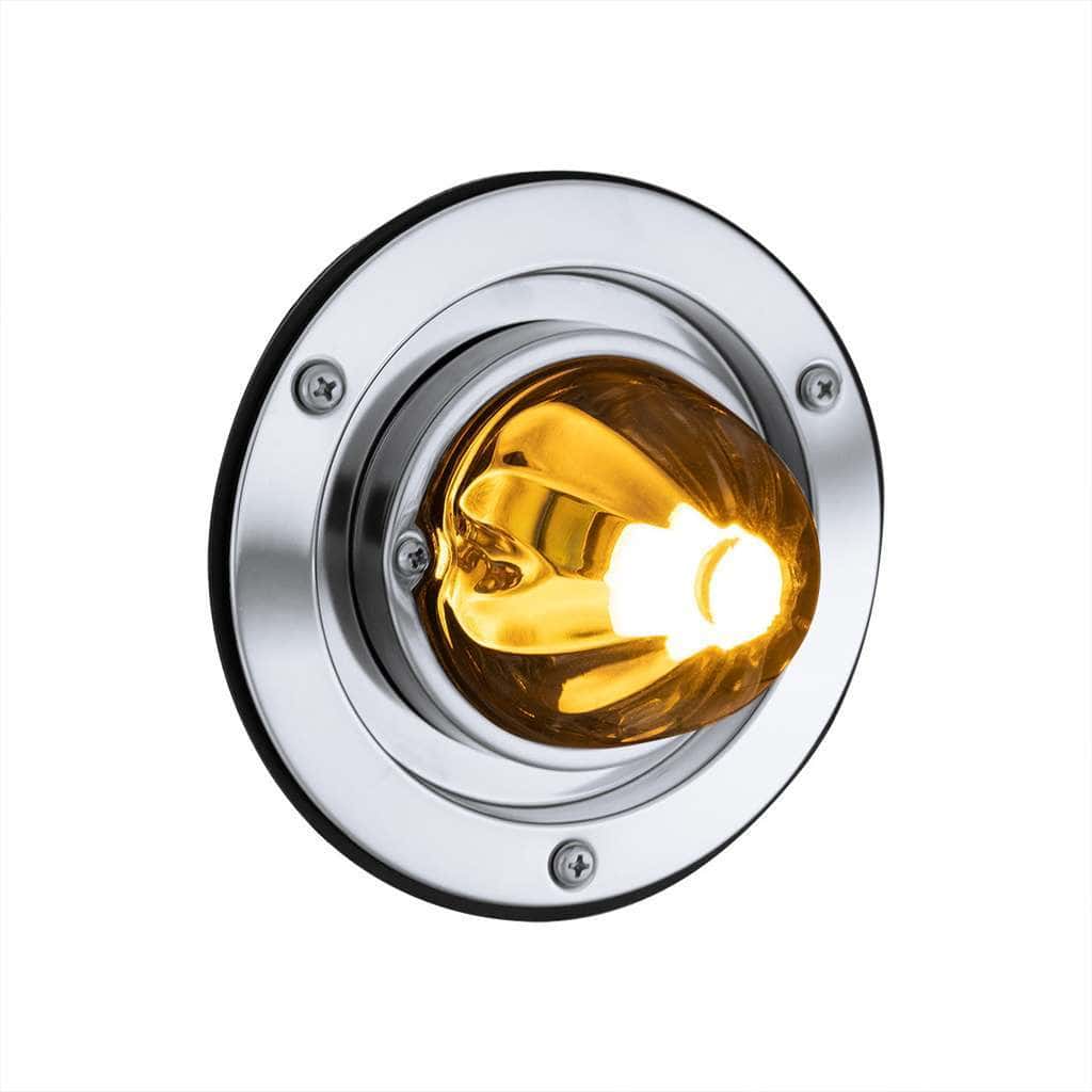 Dual Function Glass Watermelon Sleeper Bunk Kit With 304 Stainless Steel Bezel & LED Bulb-Amber Lens/Amber LED