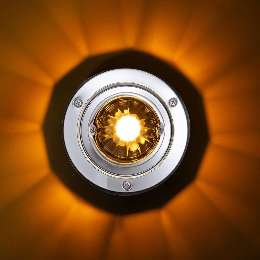 Dual Function Glass Watermelon Sleeper Bunk Kit With 304 Stainless Steel Bezel &Amp; Led Bulb-Amber Lens/Amber Led 10 Dual Function Glass Watermelon Sleeper Bunk Kit With 304 Stainless Steel Bezel & LED Bulb-Amber Lens/Amber LED
