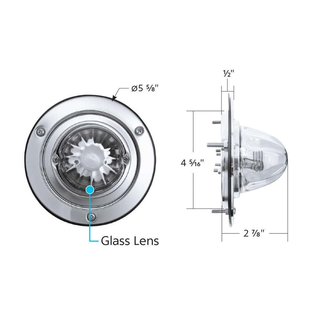 Dual Function Glass Watermelon Sleeper Bunk Kit With 304 Stainless Steel Bezel &Amp; Led Bulb-Clear Lens/Amber Led 9 Dual Function Glass Watermelon Sleeper Bunk Kit With 304 Stainless Steel Bezel & LED Bulb-Clear Lens/Amber LED