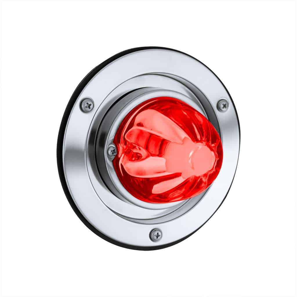 Dual Function Glass Watermelon Sleeper Bunk Kit With 304 Stainless Steel Bezel & LED Bulb-Clear Lens/Red LED