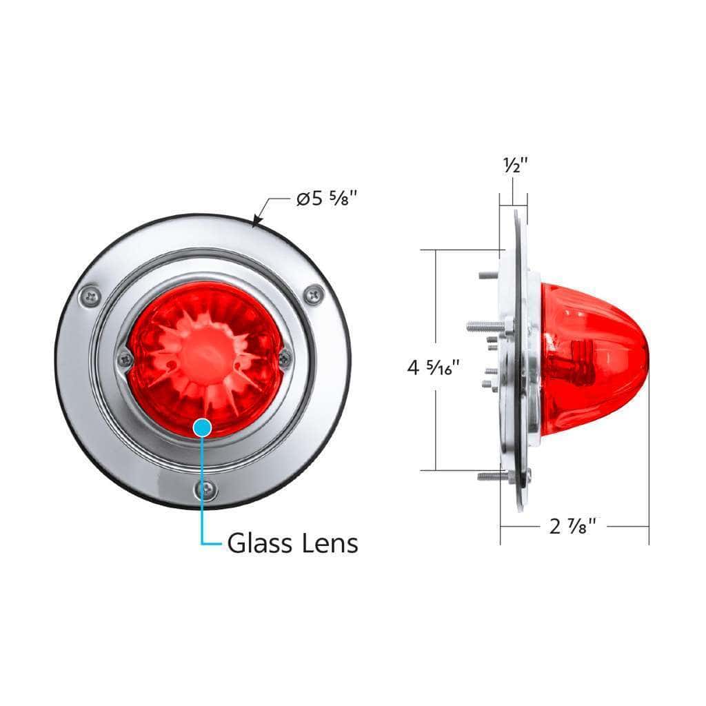 Dual Function Glass Watermelon Sleeper Bunk Kit With 304 Stainless Steel Bezel &Amp; Led Bulb-Red Lens/Red Led 9 Dual Function Glass Watermelon Sleeper Bunk Kit With 304 Stainless Steel Bezel & LED Bulb-Red Lens/Red LED
