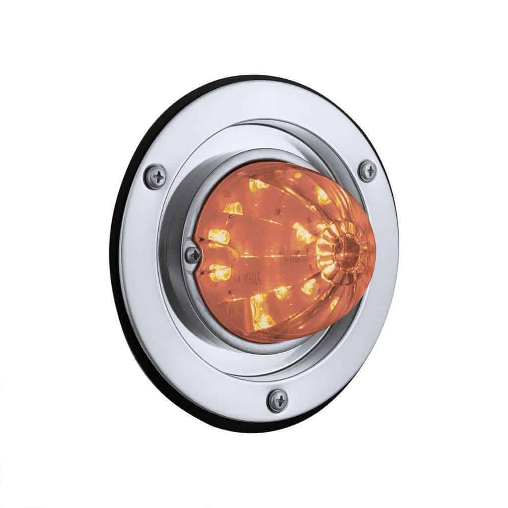 17 LED Dual Function Watermelon Light Sleeper Bunk Kit With 304 Stainless Steel Bezel-Amber LED/Amber Lens
