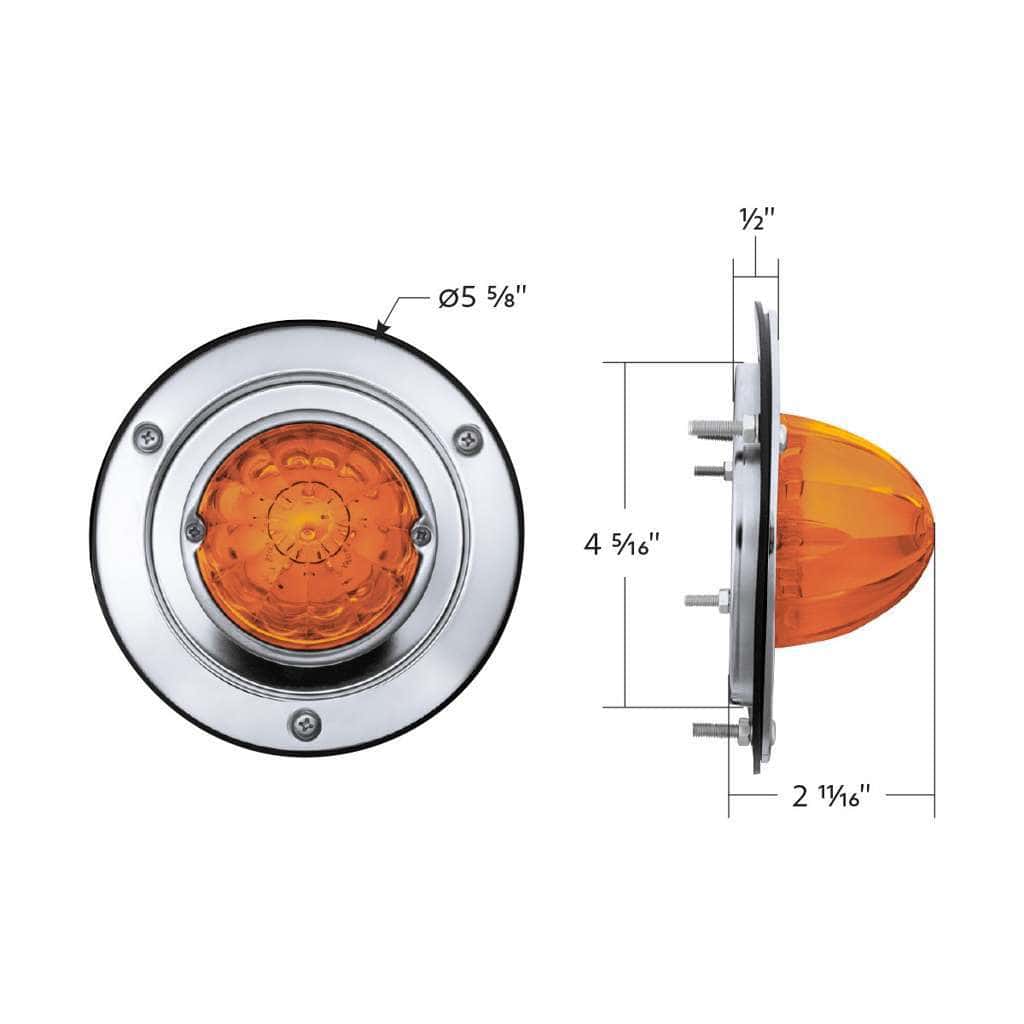17 Led Dual Function Watermelon Light Sleeper Bunk Kit With 304 Stainless Steel Bezel-Amber Led/Amber Lens 9 17 LED Dual Function Watermelon Light Sleeper Bunk Kit With 304 Stainless Steel Bezel-Amber LED/Amber Lens