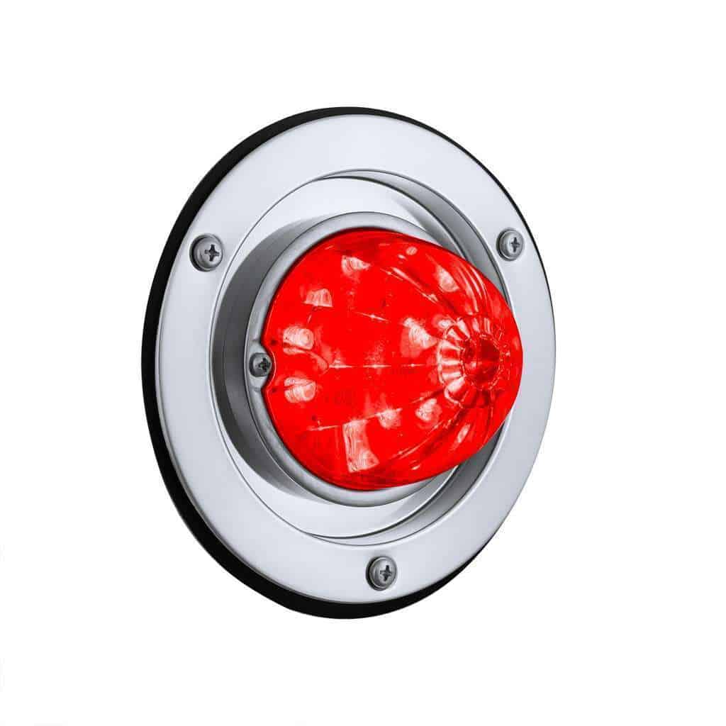 17 LED Dual Function Watermelon Light Sleeper Bunk Kit With 304 Stainless Steel Bezel-Red LED/Red Lens