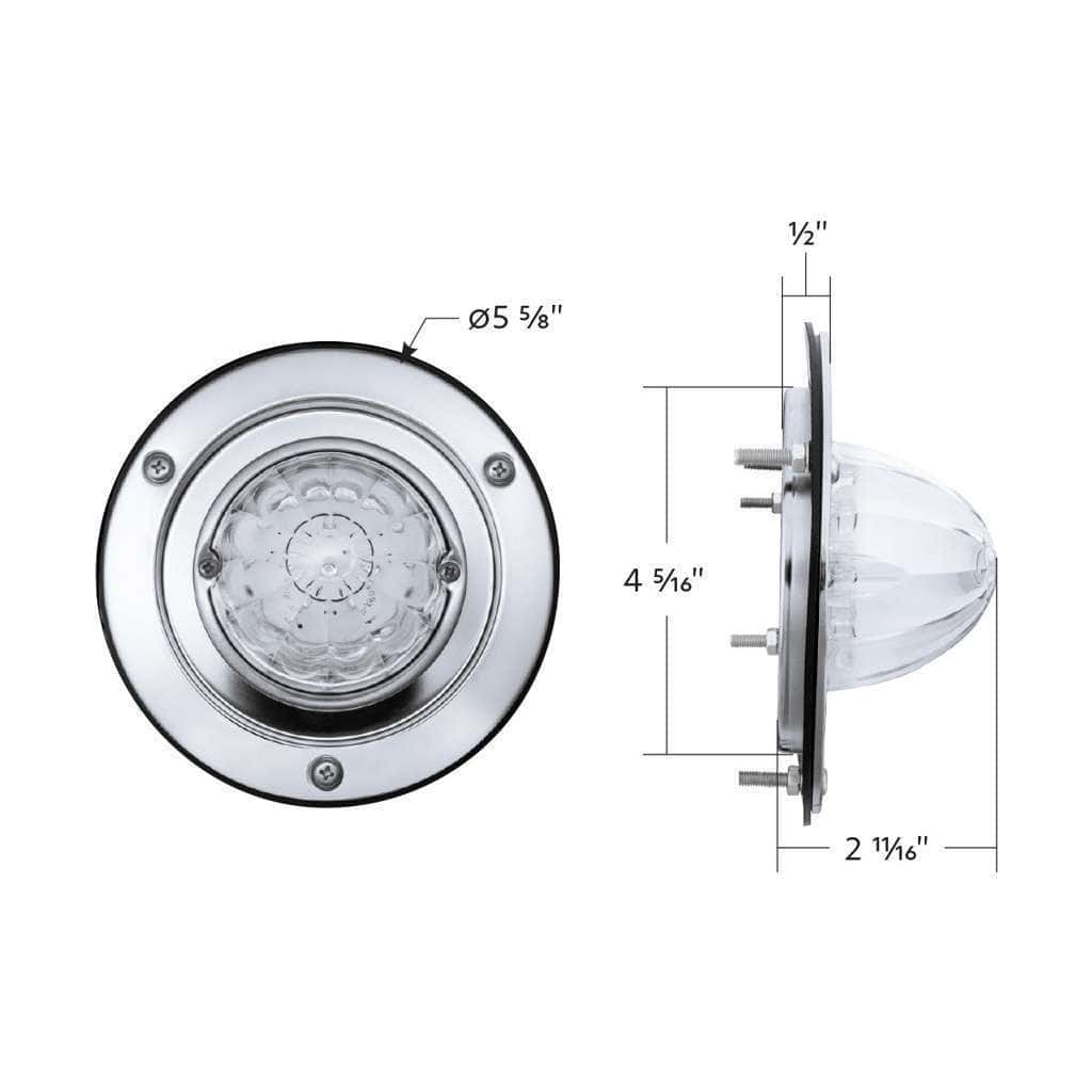 17 Led Dual Function Watermelon Light Sleeper Bunk Kit With 304 Stainless Steel Bezel-Amber Led/Clear Lens 9 17 LED Dual Function Watermelon Sleeper Bunk Kit With 304 Stainless Steel Bezel-Amber LED/Clear Lens