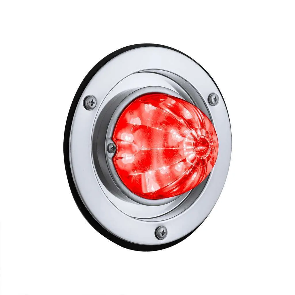 17 LED Dual Function Watermelon Light Sleeper Bunk Kit With 304 Stainless Steel Bezel-Red LED/Clear Lens
