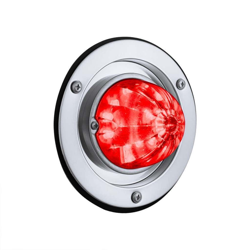 17 LED Dual Function Watermelon Light Sleeper Bunk Kit With 304 Stainless Steel Bezel-Red LED/Clear Lens