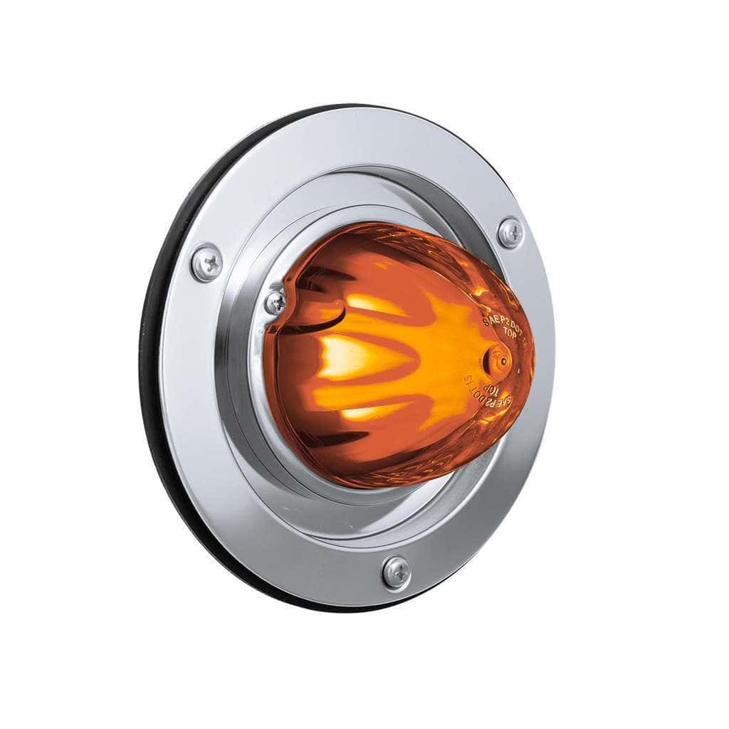 9 LED Dual Function GloLight Watermelon Sleeper Bunk Kit With 304 Stainless Steel Bezel-Amber LED/Amber Lens