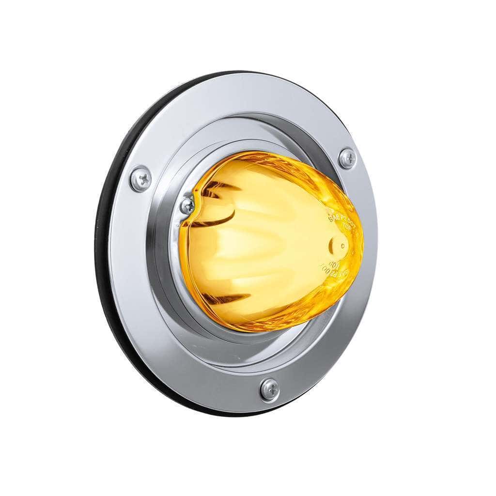9 LED Dual Function GloLight Watermelon Sleeper Bunk Kit With 304 Stainless Steel Bezel-Amber LED/Clear Lens