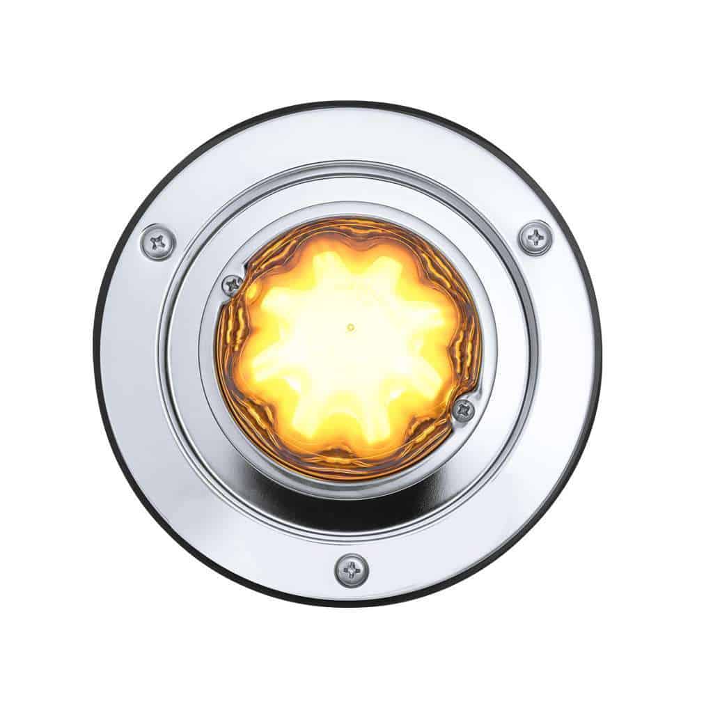 9 Led Dual Function Glolight Watermelon Sleeper Bunk Kit With 304 Stainless Steel Bezel-Amber Led/Clear Lens 4 9 LED Dual Function GloLight Watermelon Sleeper Bunk Kit With 304 Stainless Steel Bezel-Amber LED/Clear Lens