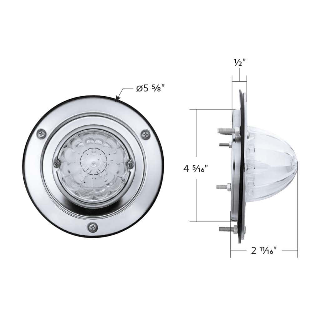 9 Led Dual Function Glolight Watermelon Sleeper Bunk Kit With 304 Stainless Steel Bezel-Amber Led/Clear Lens 9 9 LED Dual Function GloLight Watermelon Sleeper Bunk Kit With 304 Stainless Steel Bezel-Amber LED/Clear Lens