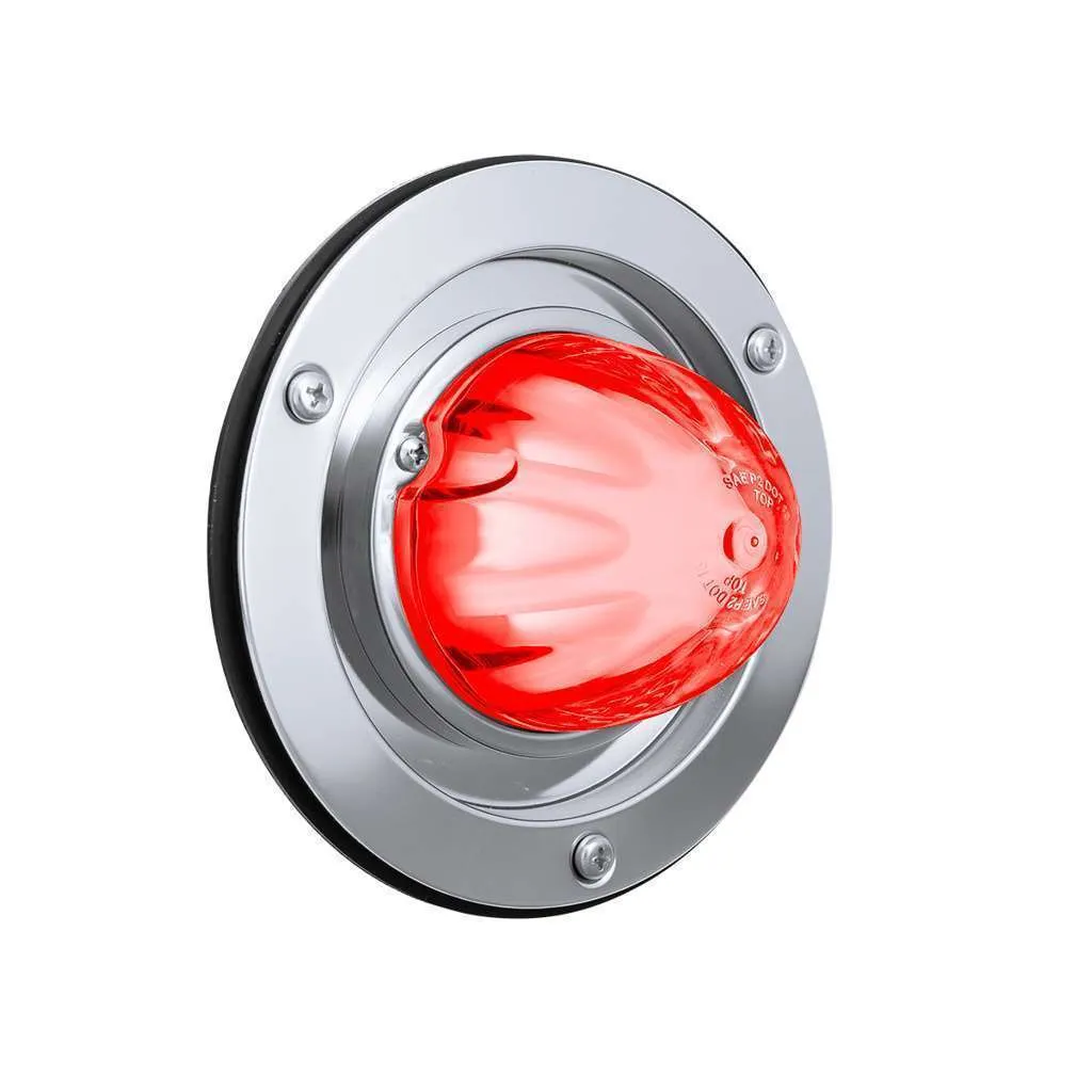 9 LED Dual Function GloLight Watermelon Sleeper Bunk Kit With 304 Stainless Steel Bezel-Red LED/Clear Lens
