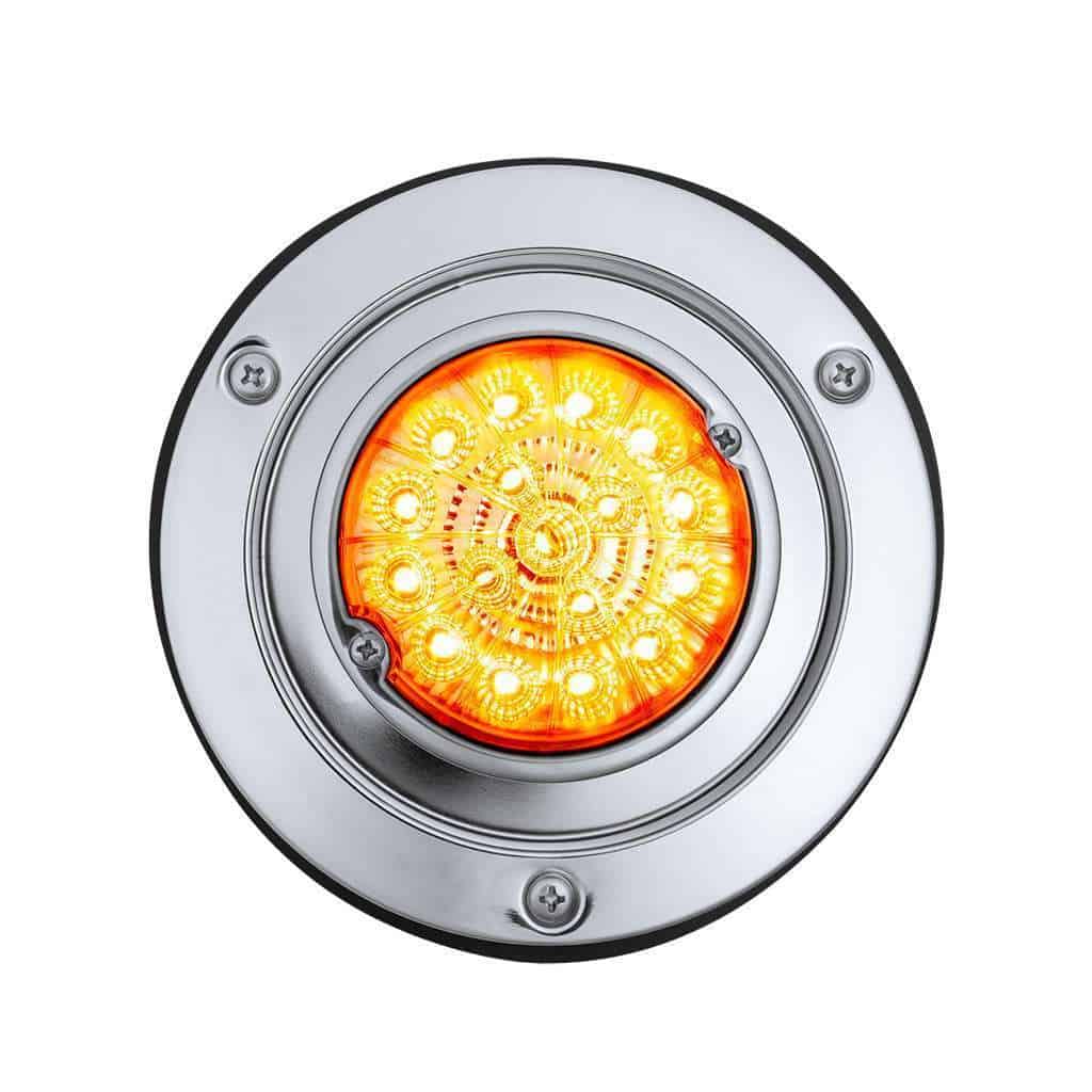 17 Led Dual Function Watermelon Reflector Sleeper Bunk Kit With 304 Ss Bezel-Amber Led/Amber Lens 4 17 LED Dual Function Watermelon Reflector Sleeper Bunk Kit With 304 SS Bezel-Amber LED/Amber Lens