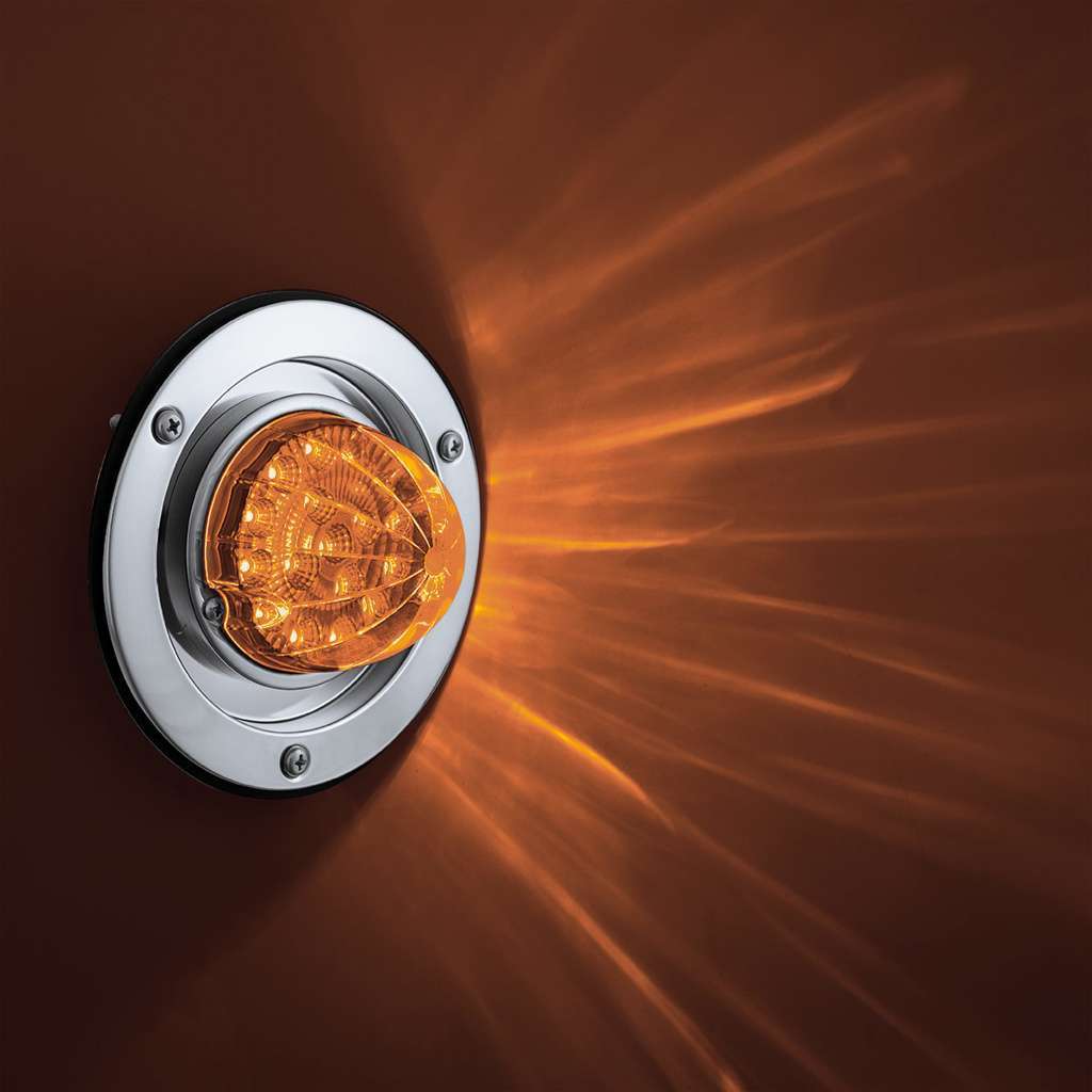 17 Led Dual Function Watermelon Reflector Sleeper Bunk Kit With 304 Ss Bezel-Amber Led/Amber Lens 10 17 LED Dual Function Watermelon Reflector Sleeper Bunk Kit With 304 SS Bezel-Amber LED/Amber Lens