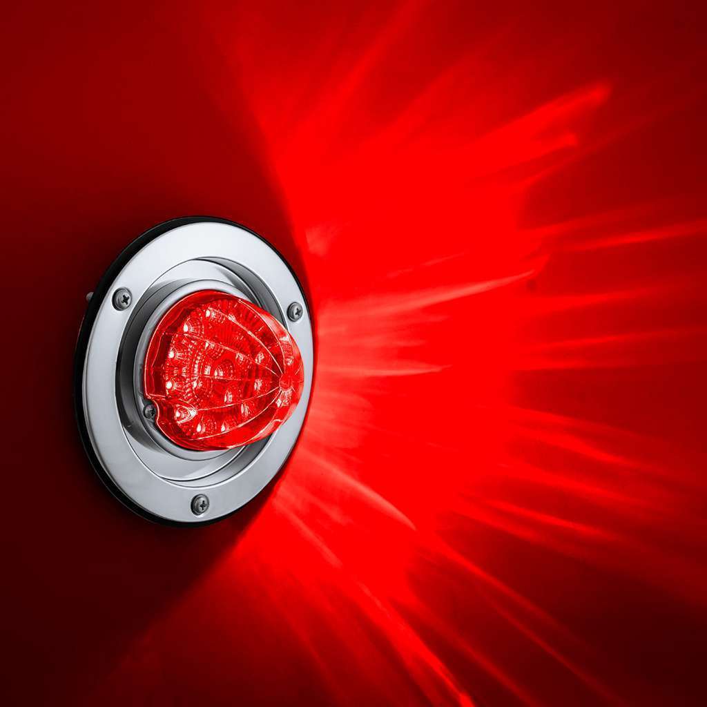 17 Led Dual Function Watermelon Reflector Light Sleeper Bunk Kit With 304 Ss Bezel-Red Led/Red Lens 10 17 LED Dual Function Watermelon Reflector Light Sleeper Bunk Kit With 304 SS Bezel-Red LED/Red Lens