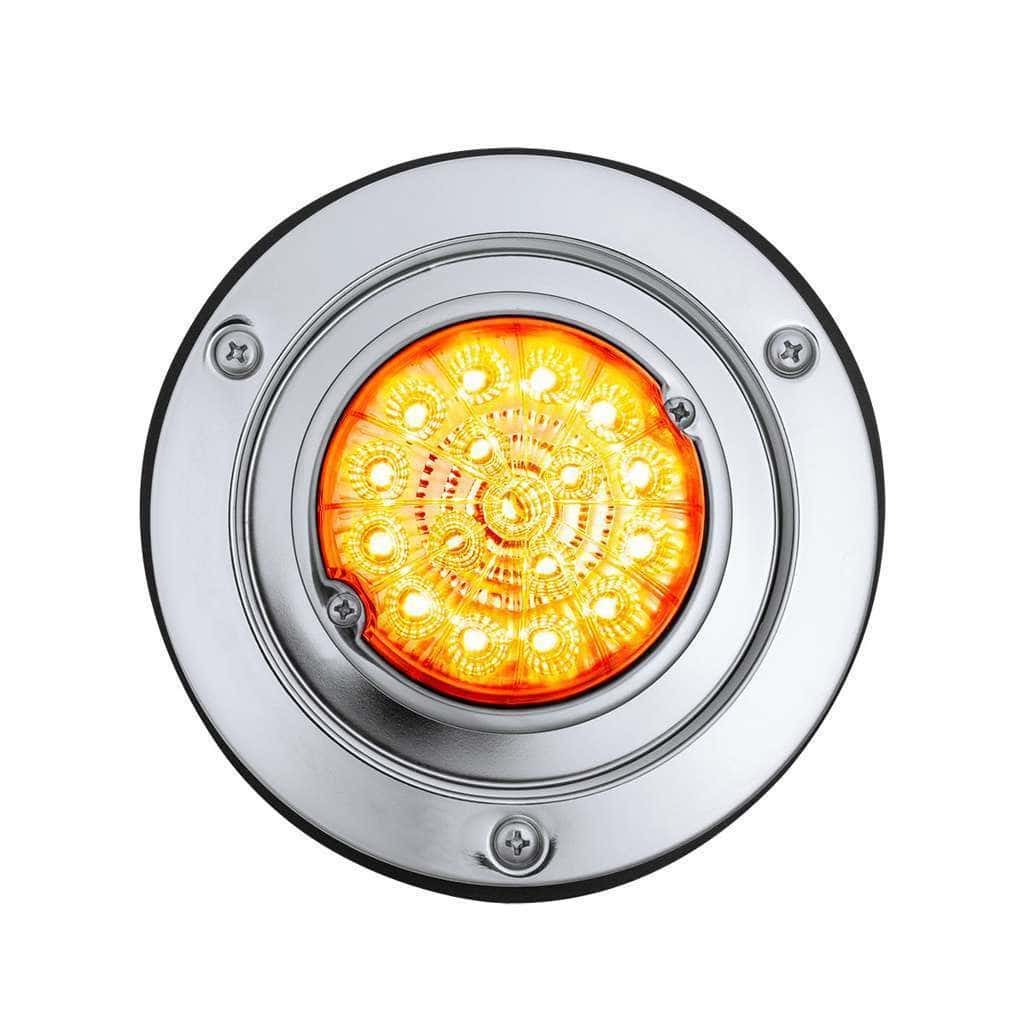 17 Led Dual Function Watermelon Reflector Light Sleeper Bunk Kit With 304 Ss Bezel-Amber Led/Clear Lens 4 17 LED Dual Function Watermelon Reflector Light Sleeper Bunk Kit With 304 SS Bezel-Amber LED/Clear Lens