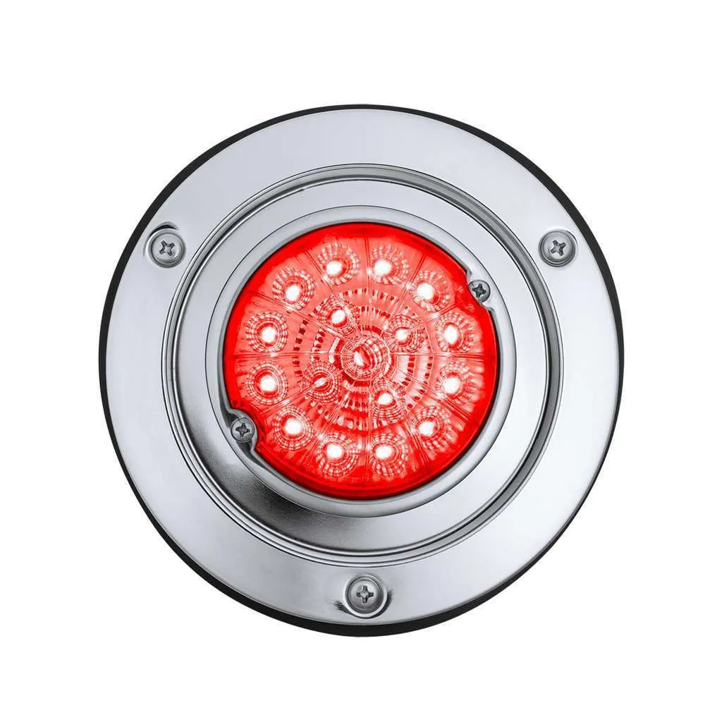 17 Led Dual Function Watermelon Reflector Light Sleeper Bunk Kit With 304 Ss Bezel-Red Led/Clear Lens 4 17 LED Dual Function Watermelon Reflector Light Sleeper Bunk Kit With 304 SS Bezel-Red LED/Clear Lens